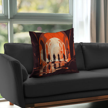 Faith Restored Orange Poly Twill Throw Pillow - Home Decor Insert