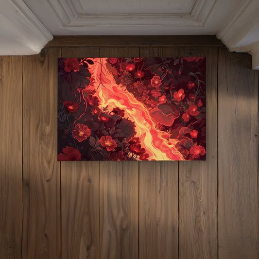 Seering flowerbed Black Indoor Outdoor Door Mat | Home Decor