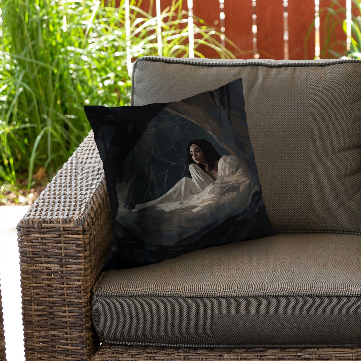 Spider princess Poly Twill Throw Pillow - Home Decor Accent