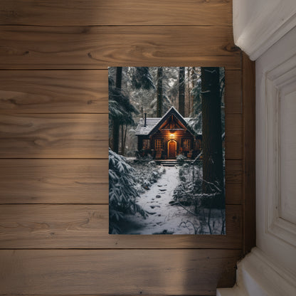 The Lone Cabin Black Indoor Outdoor Door Mat - Home Decor