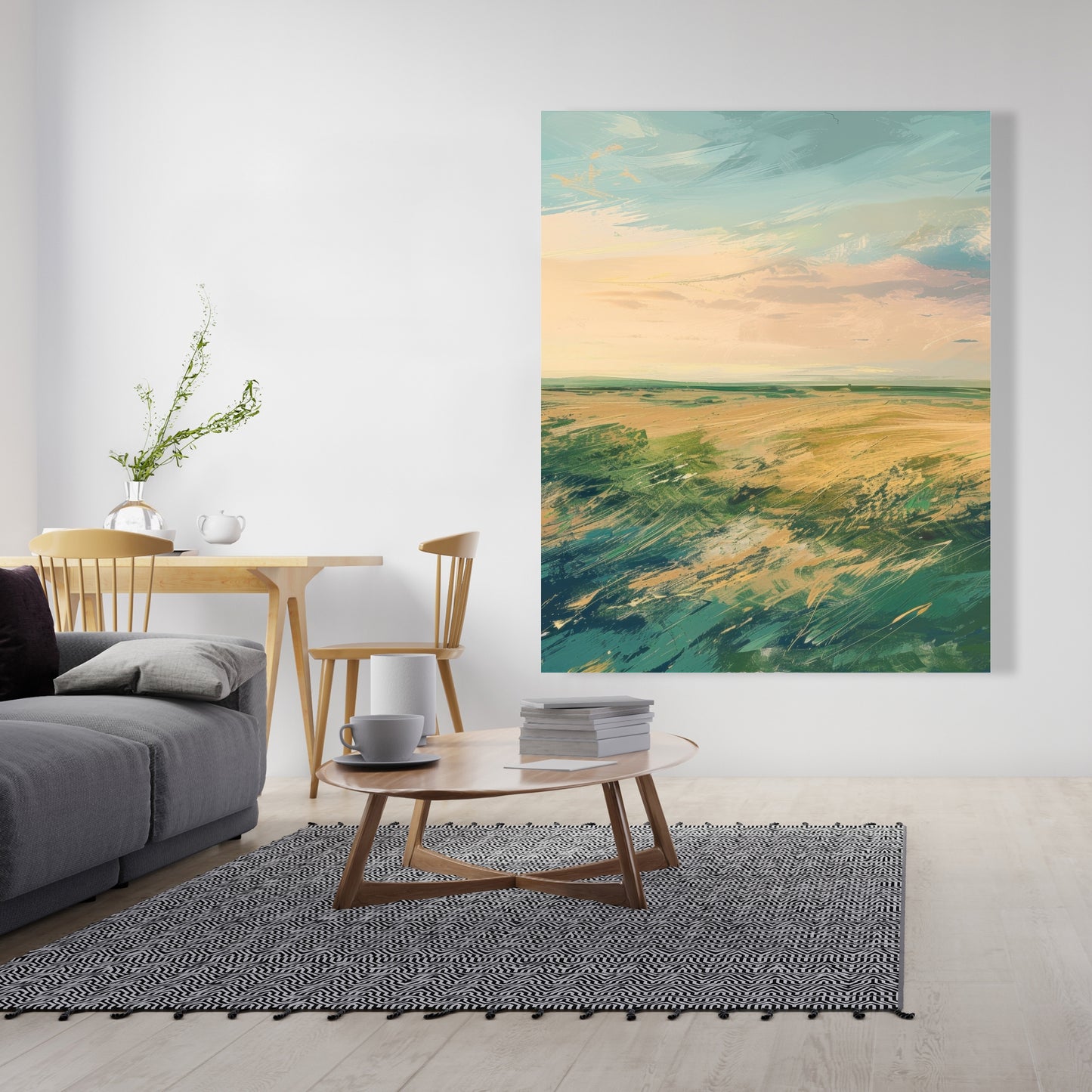 Evening in the field - 32"x32" Canvas