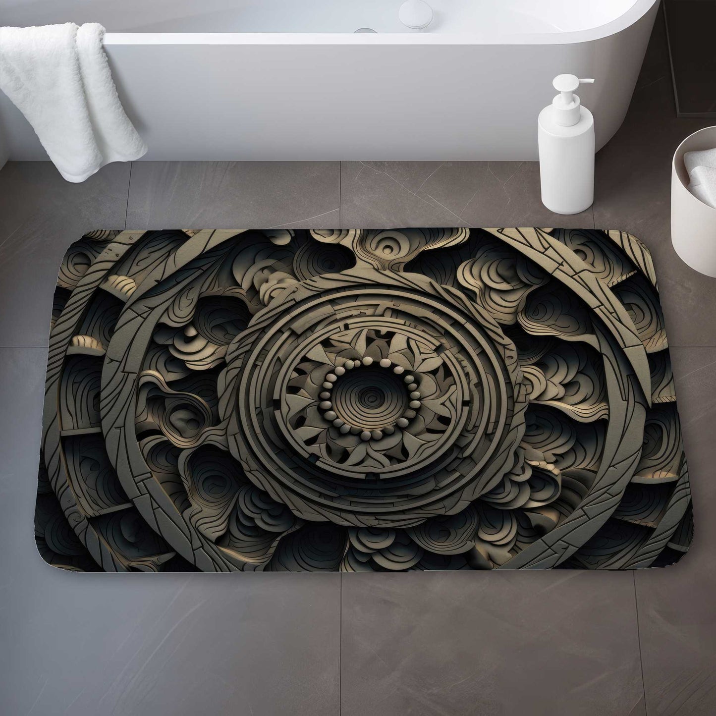 Cycles Gray Bath Mat for Home Decor - Stylish and Soft
