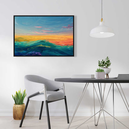 Watercolors Red Framed Canvas - Stylish Home Decor Accent