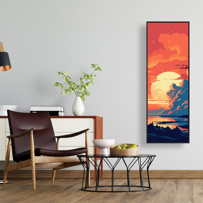 Orange and blue - 36"x36" Framed canvas