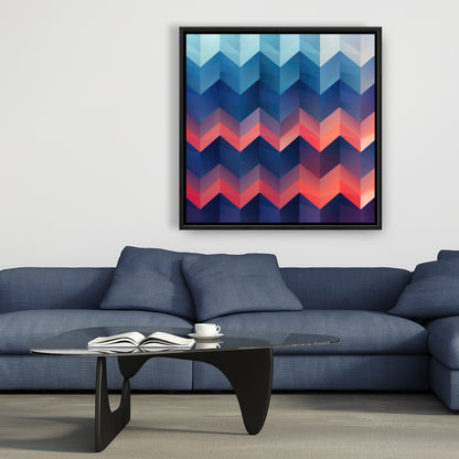 Heat Waves - Red Framed Canvas Art for Home Decor
