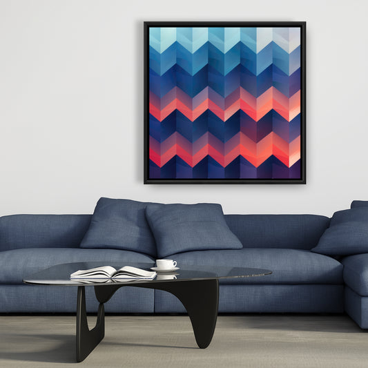 Heat Waves - Red Framed Canvas Art for Home Decor