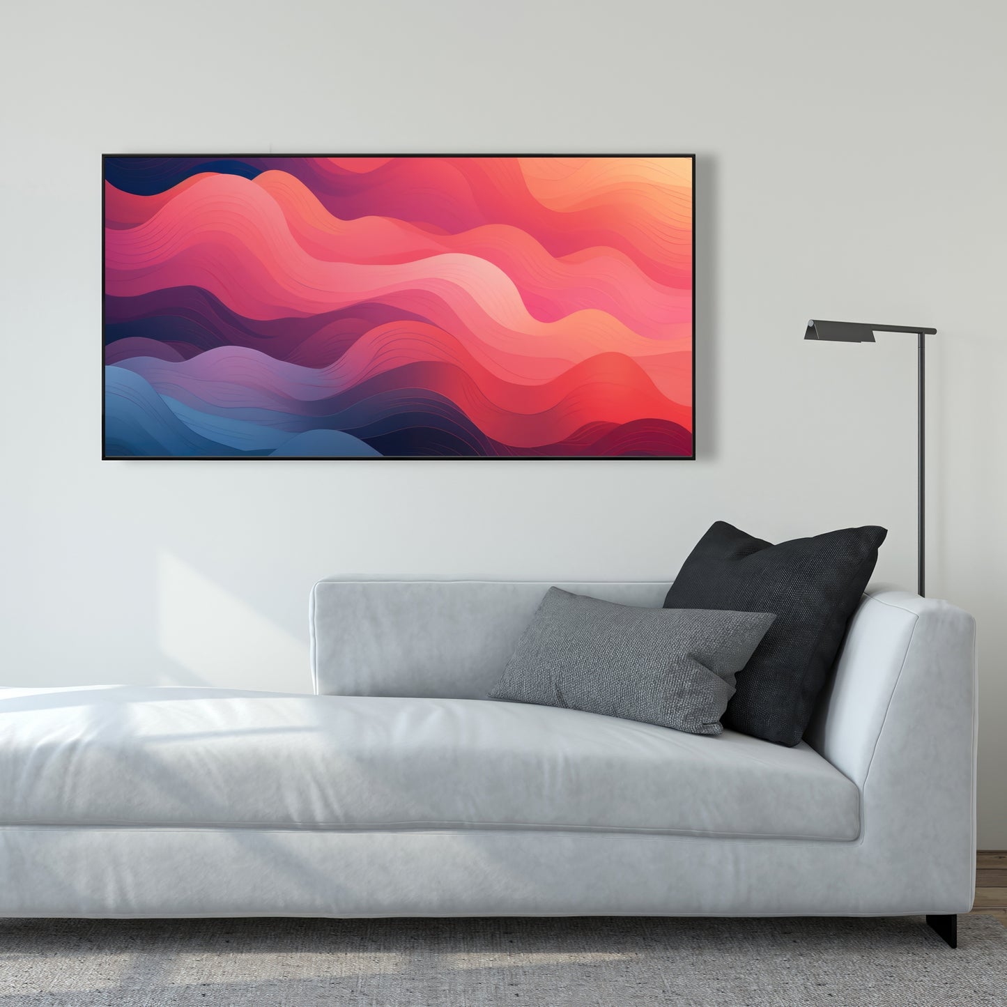 Ethereal Smoke - Pink Framed Canvas for Home Decor