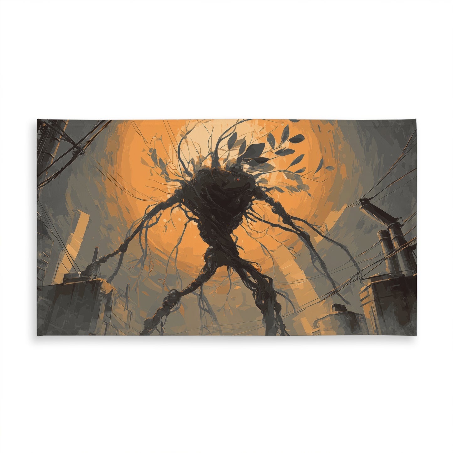 Final Warning Orange Indoor Outdoor Tablecloth | Home Decor