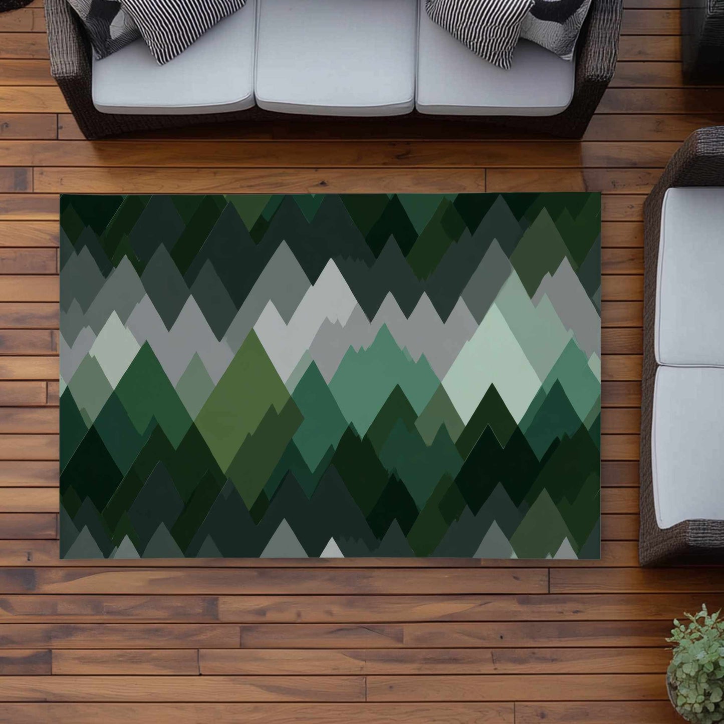 Tapis d'extérieur Evergreen Peaks | Décoration élégante pour la maison