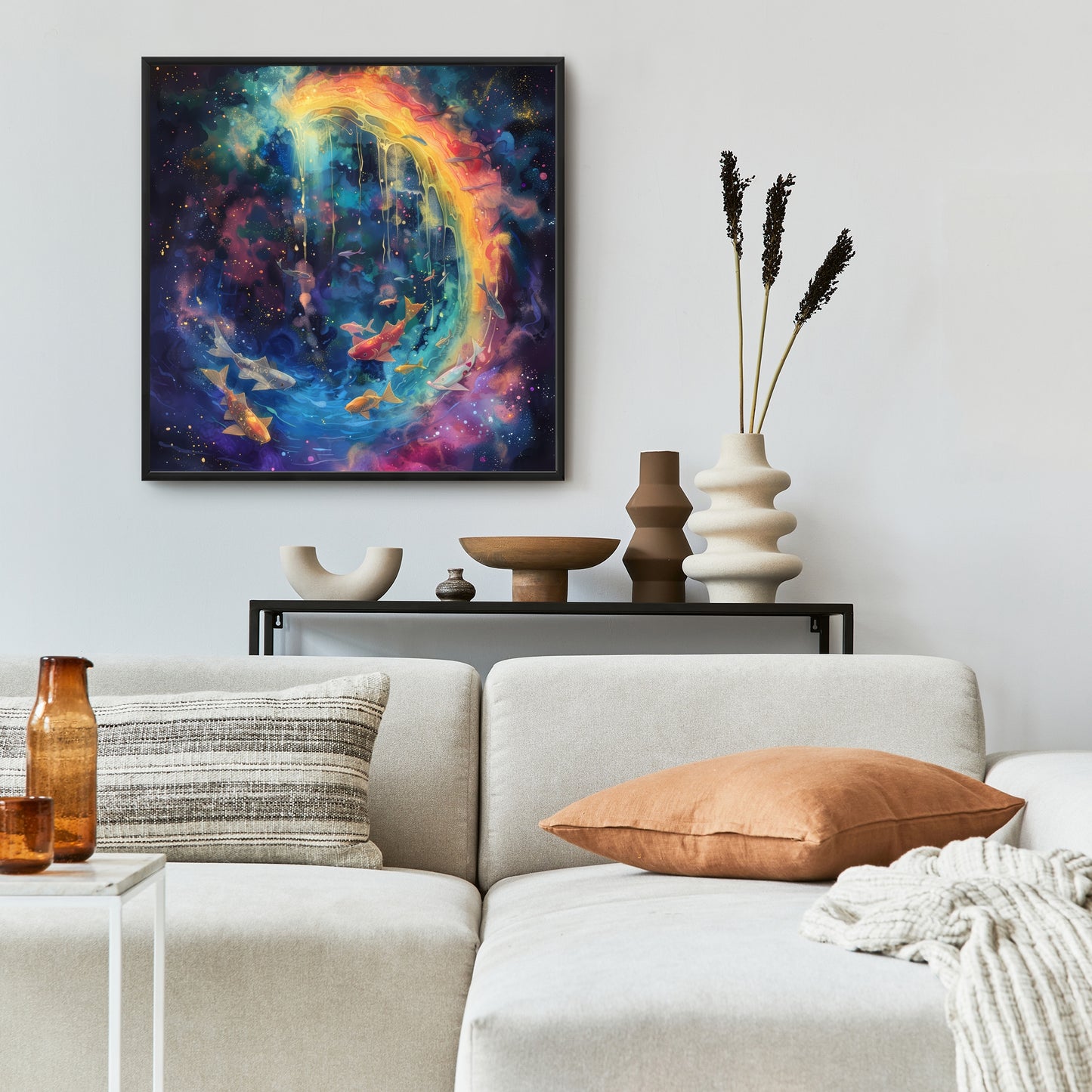 Milky wave - 36"x36" Framed canvas