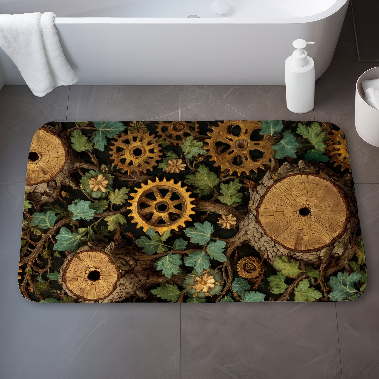 Hiding gears Bath Mat - Stylish Home Decor for Comfort