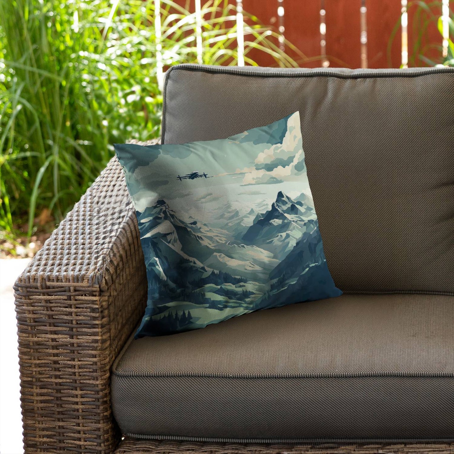 Above land - Throw pillow - Print on demand