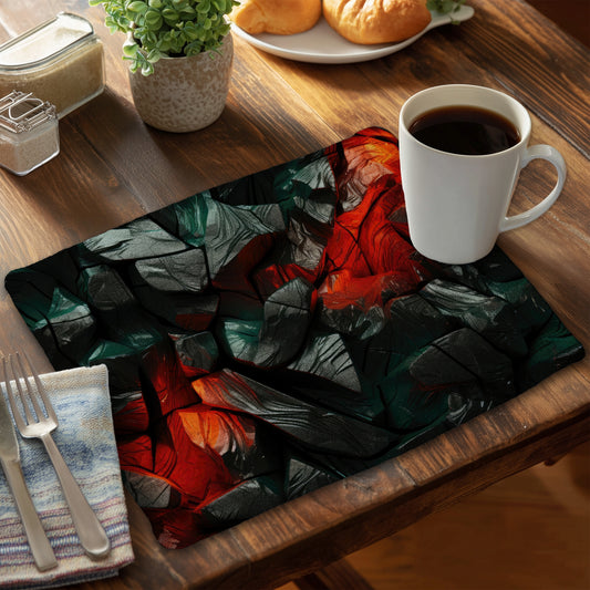 Hiding Under - Black Braided Polyester Placemat for Home Decor