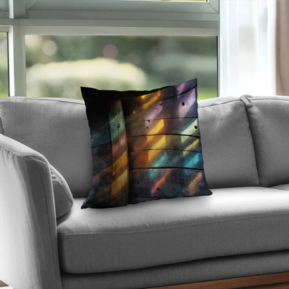 Rainbow Glint Poly Twill Throw Pillow - Home Decor Accent