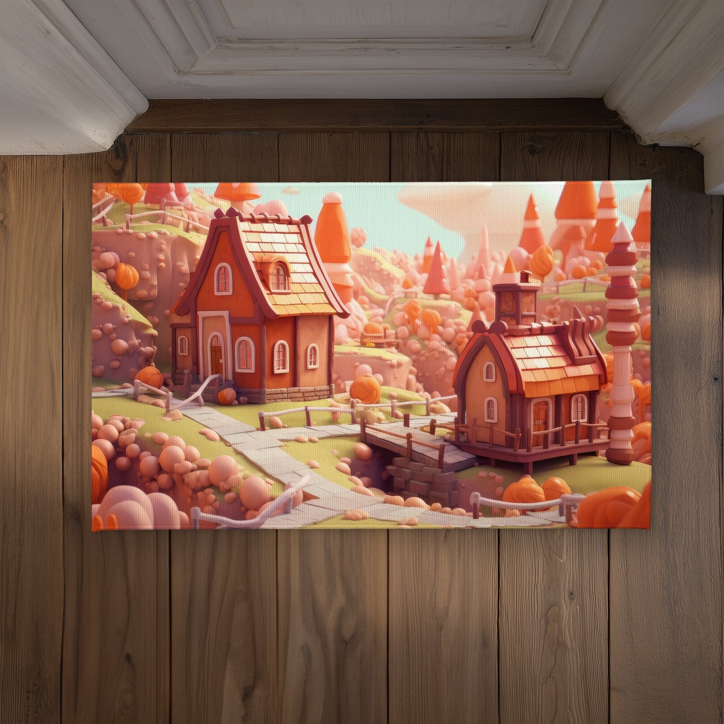 Toy Town White Indoor Outdoor Door Mat | Decor Essential