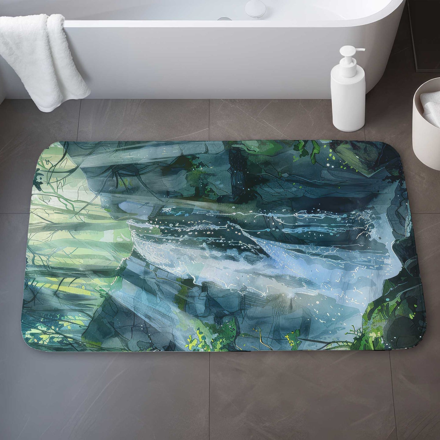 Sleeping Fall Bath Mat | Cozy Home Decor for Bathroom Floors