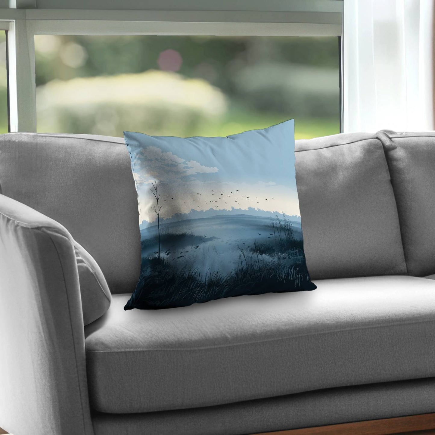 Evening marsh - Throw pillow - Print on demand