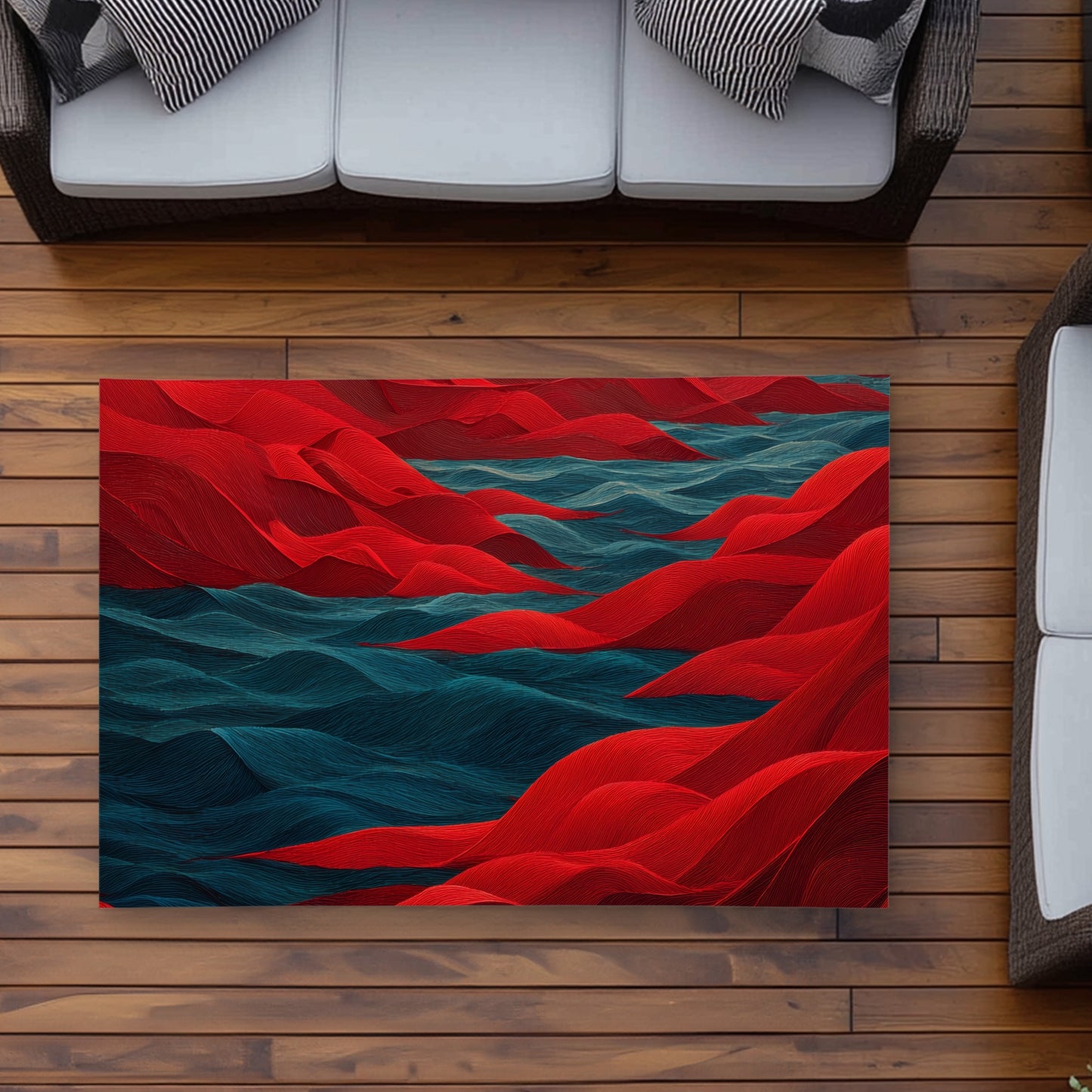 Tapis d'extérieur Mer Rouge | Accent de décoration élégant