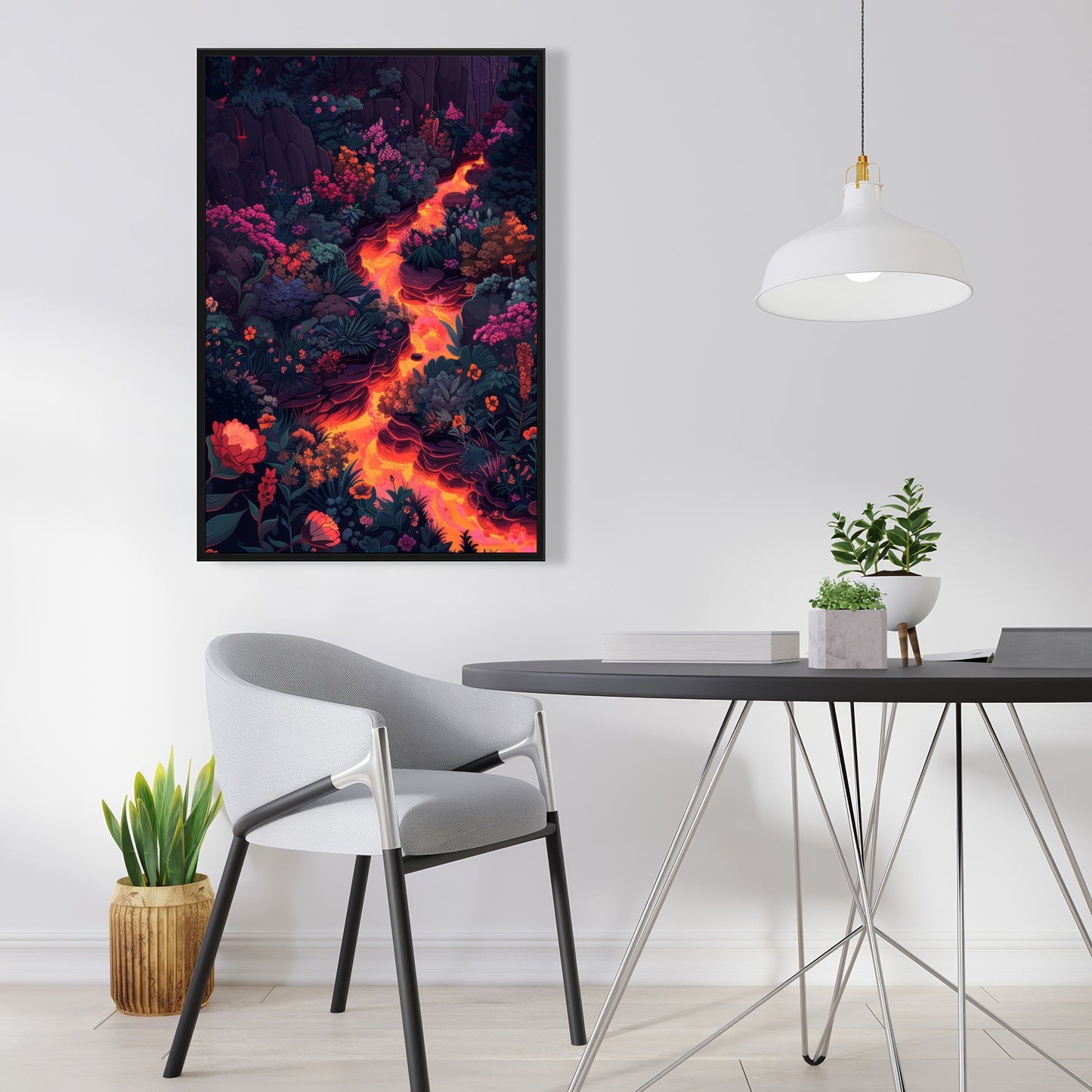 Flowing magma - 36"x36" Framed canvas