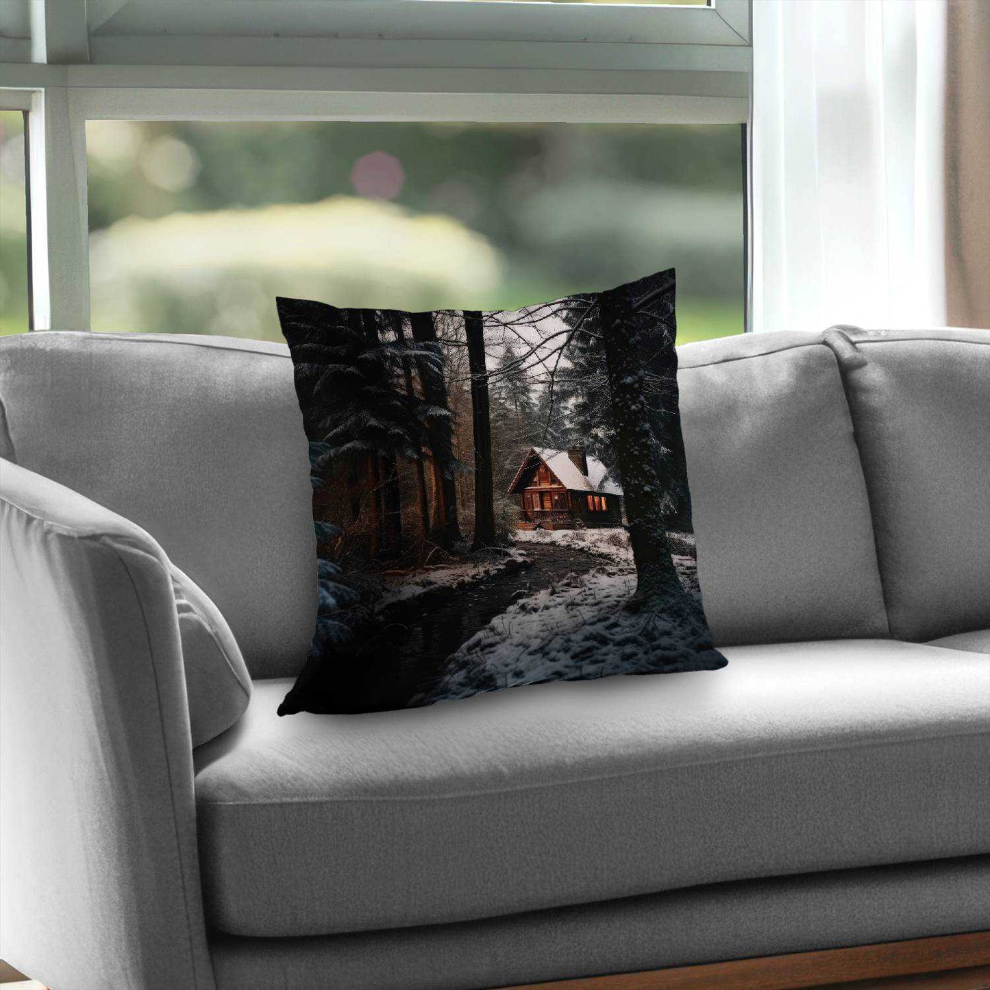 Coussin décoratif en sergé de polyester « Au bord de la rivière » | Décoration d'intérieur élégante