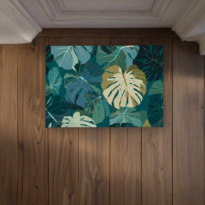 Tropical Leaf Veil Door Mat - Indoor Outdoor Home Decor