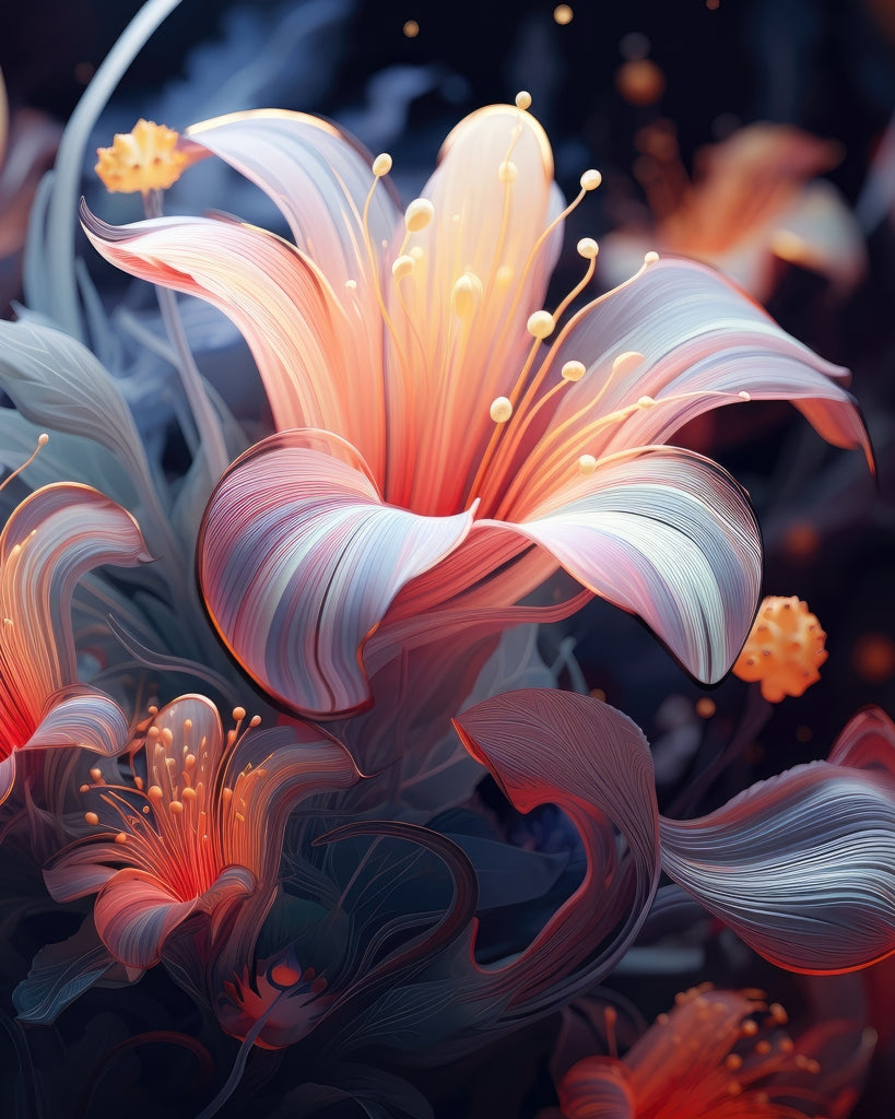 Astral bloom - Framed Canvas - Print on demand