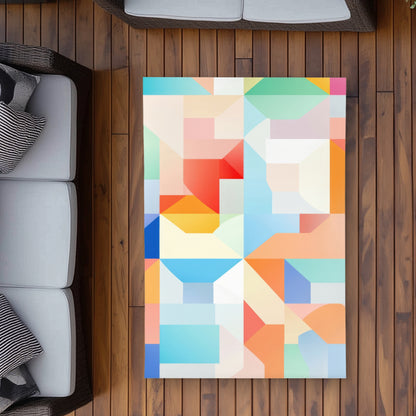 Geometric Cadence Red Outdoor Area Rug | Home Decor Essential