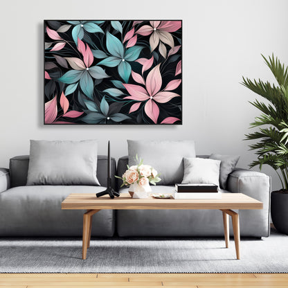 Desaturated flowers - 36"x36" Framed canvas