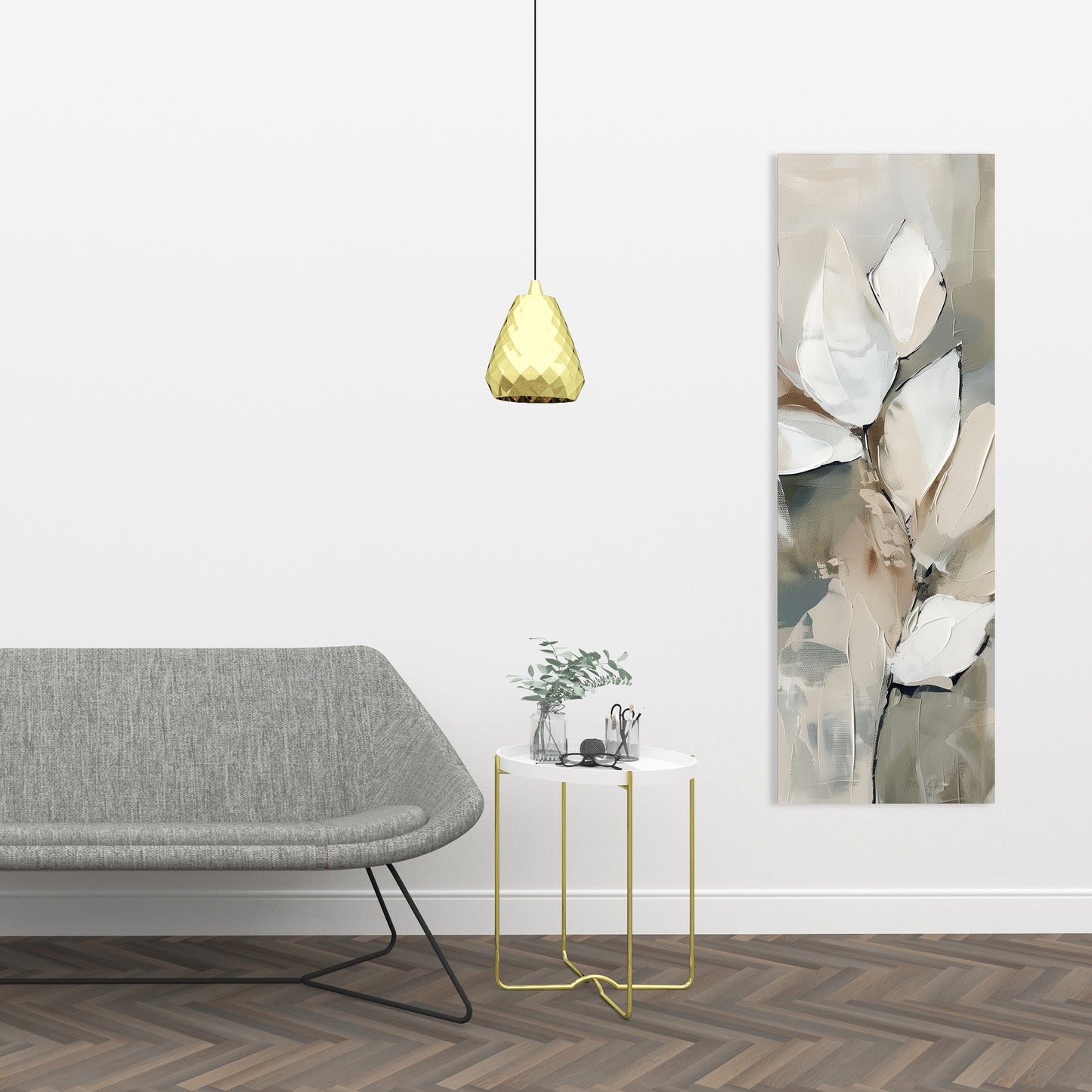 Leaf Beige Canvas - Elegant Home Decor Accent | Stylish Art