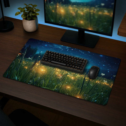 Tapis de bureau jaune « Lucioles la nuit » | Décoration intérieure essentielle