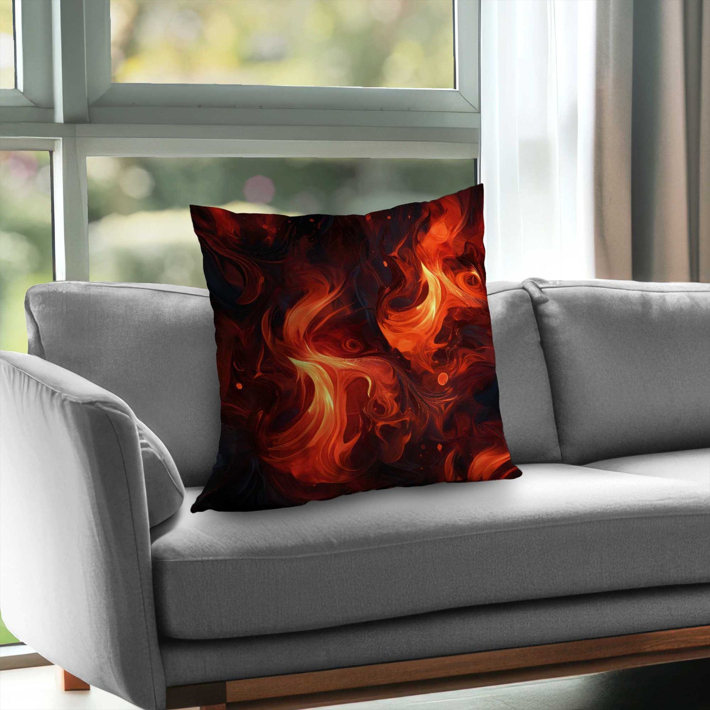 Fires of Heck Poly Twill Throw Pillow - Home Decor Accent