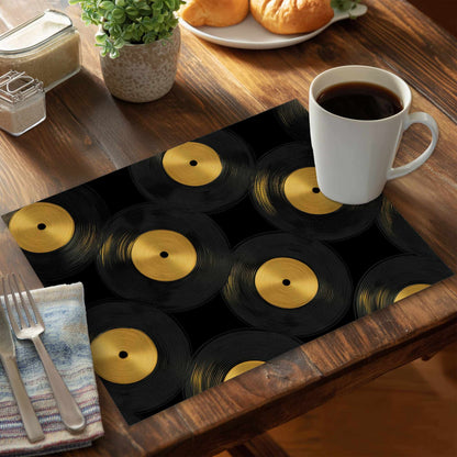 Golden Groove Circles Polyester Placemat | Home Decor