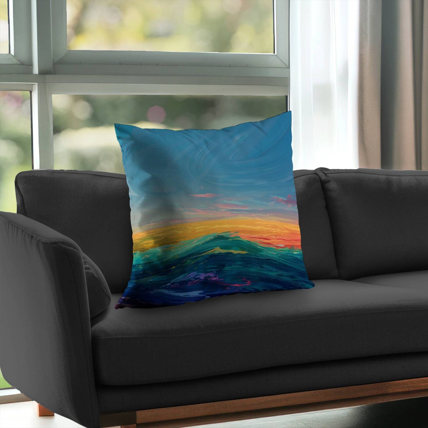 Watercolors Poly Twill Throw Pillow - Stylish Home Decor
