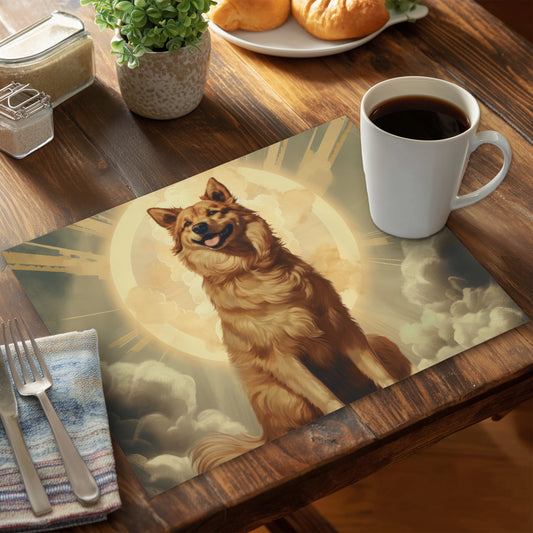 Man's Best Angel Gray Polyester Placemat for Home Decor