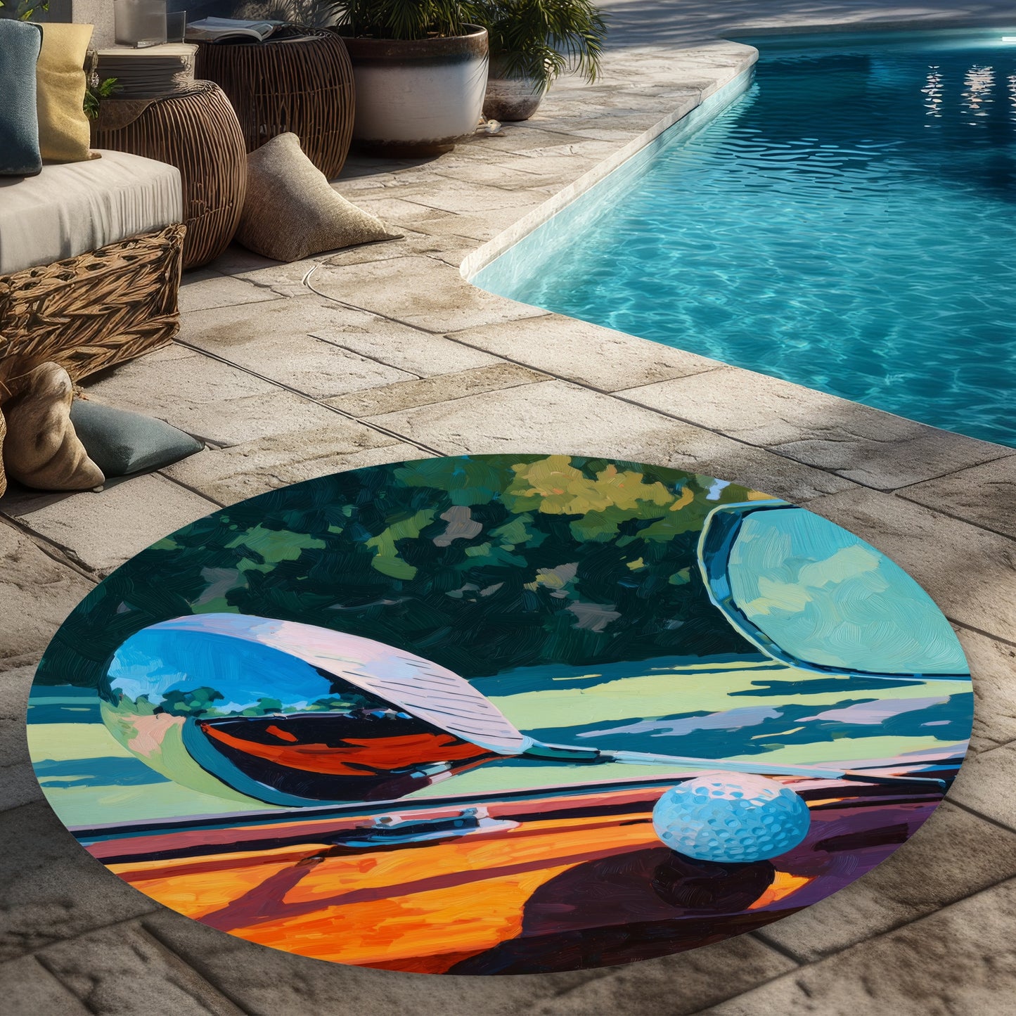 The Drive - Sports & Games Outdoor Round Rug for Home Decor