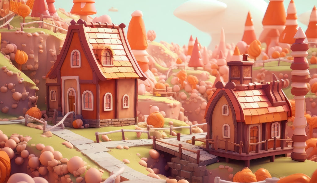 Toy Town Orange Indoor Outdoor Tablecloth for Home Decor