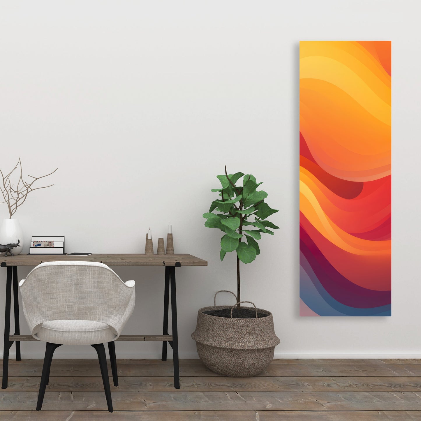 Sunlit Fog - Orange Canvas Art for Home Decor | Vibrant Design
