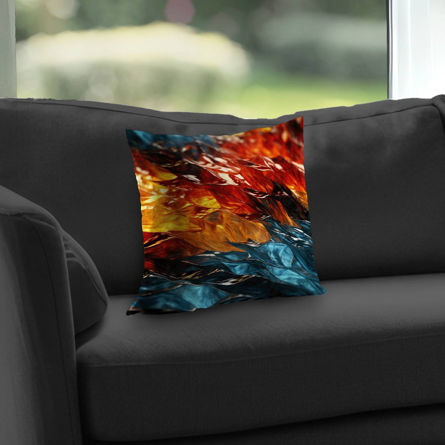 Fire and ice - Throw pillow - Print on demand