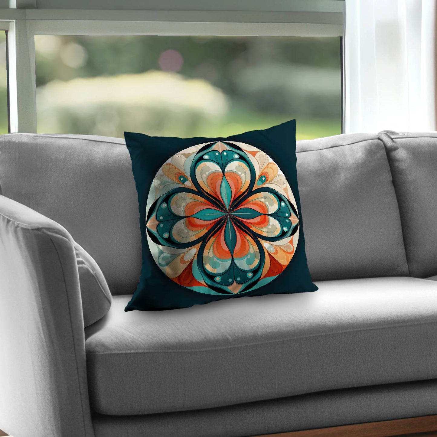 Peaceful mandala - Throw pillow - Print on demand