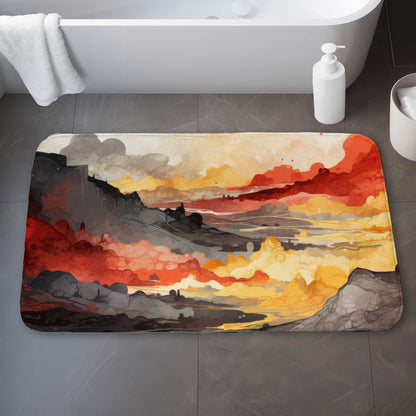 Tapis de bain "Scolding Land" | Tapis élégant pour la décoration de salle de bain