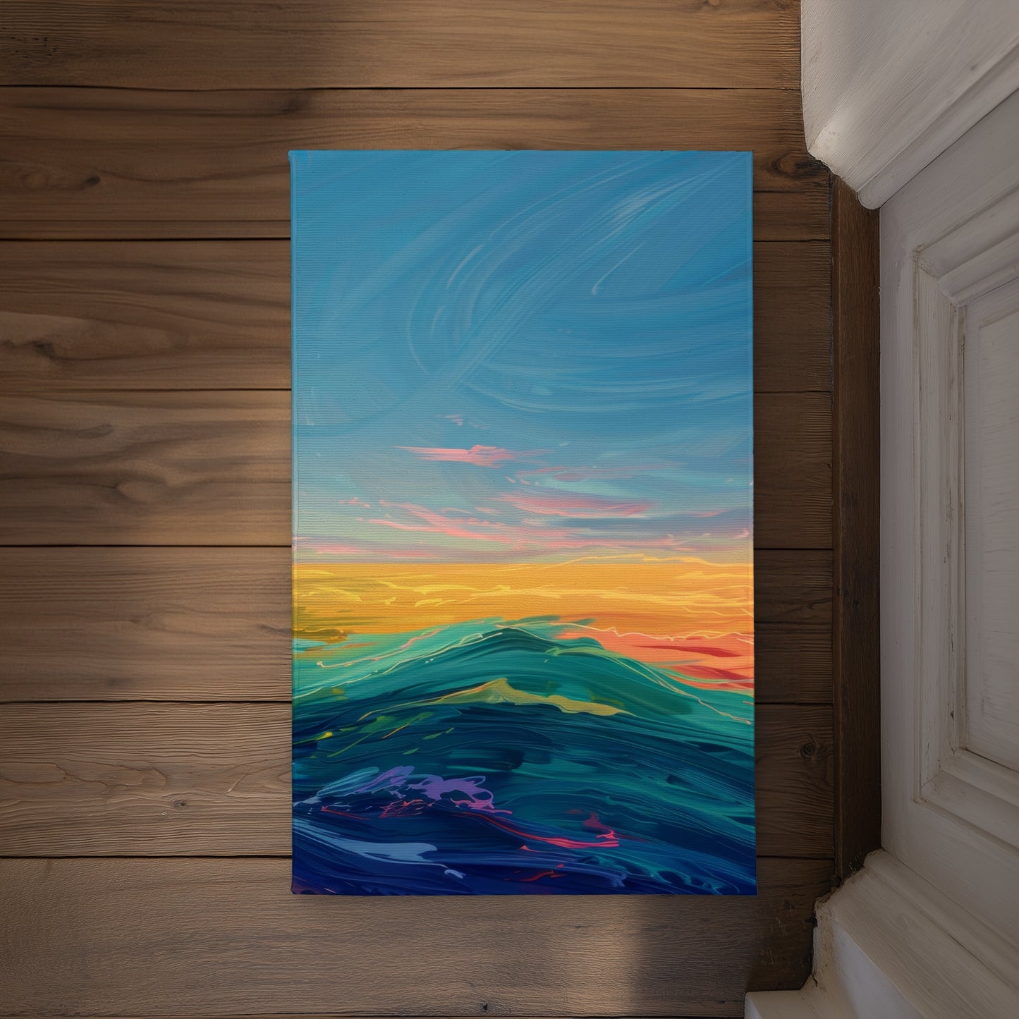 Watercolors Red Indoor Outdoor Door Mat - Home Decor Accent