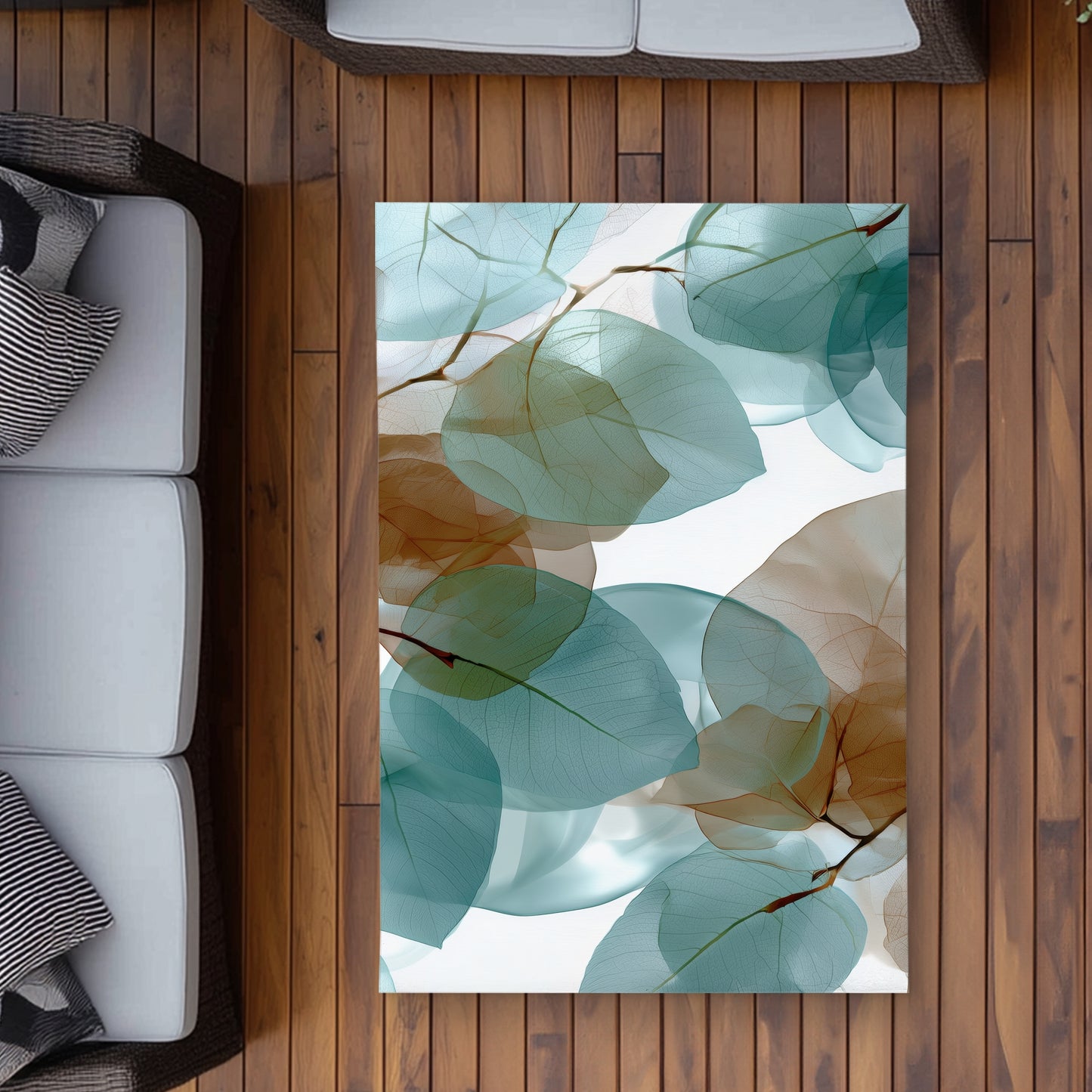 Tapis d'extérieur Feuilles translucides - Décoration élégante pour la maison