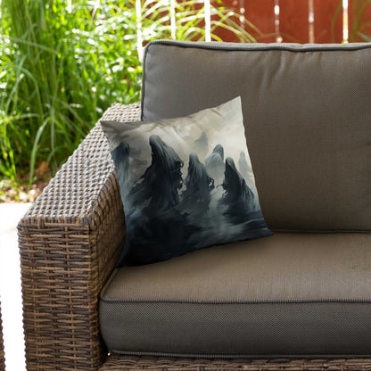 Coussin décoratif en sergé de polyester « Terres maudites » | Décoration intérieure unique