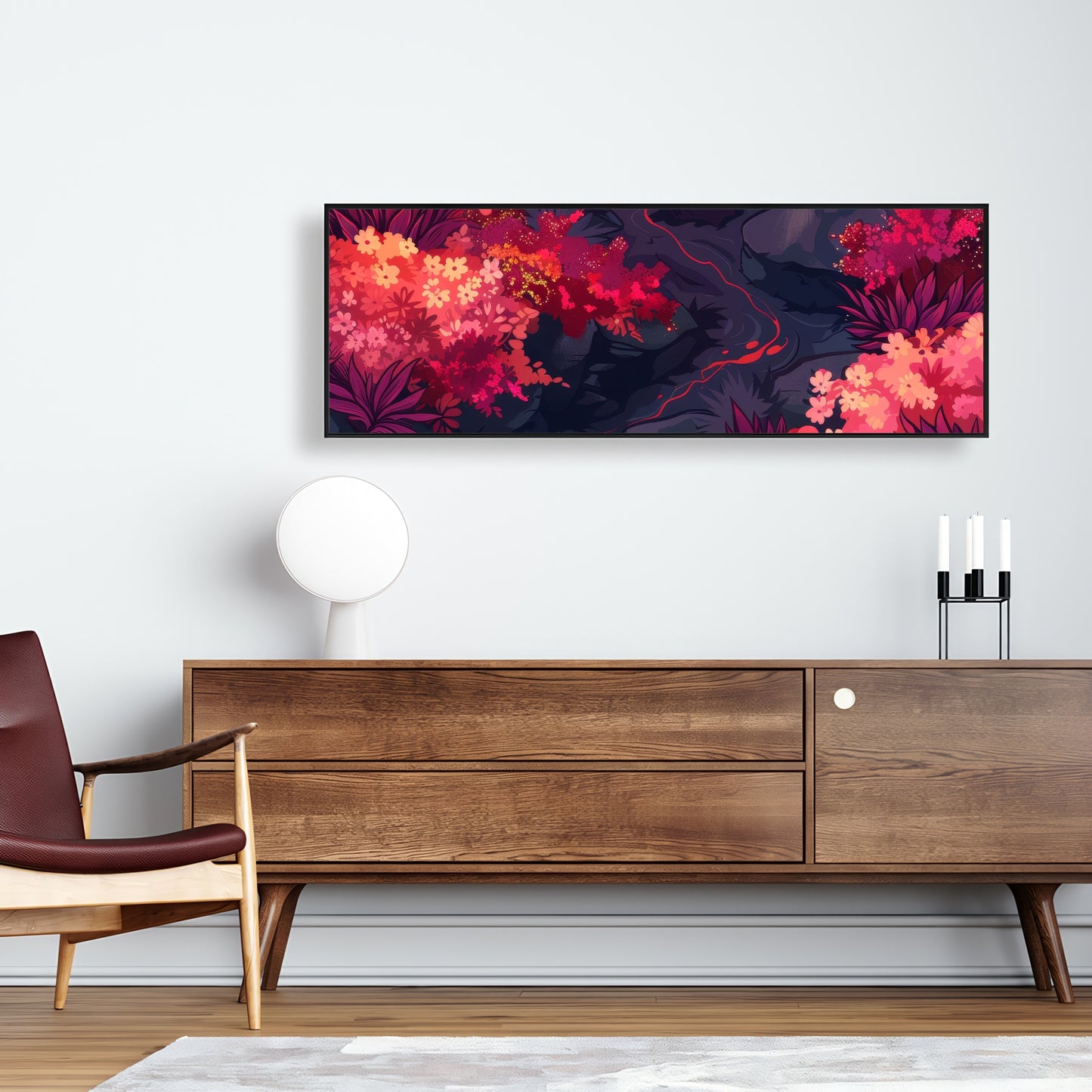 Burning plants - 36"x36" Framed canvas