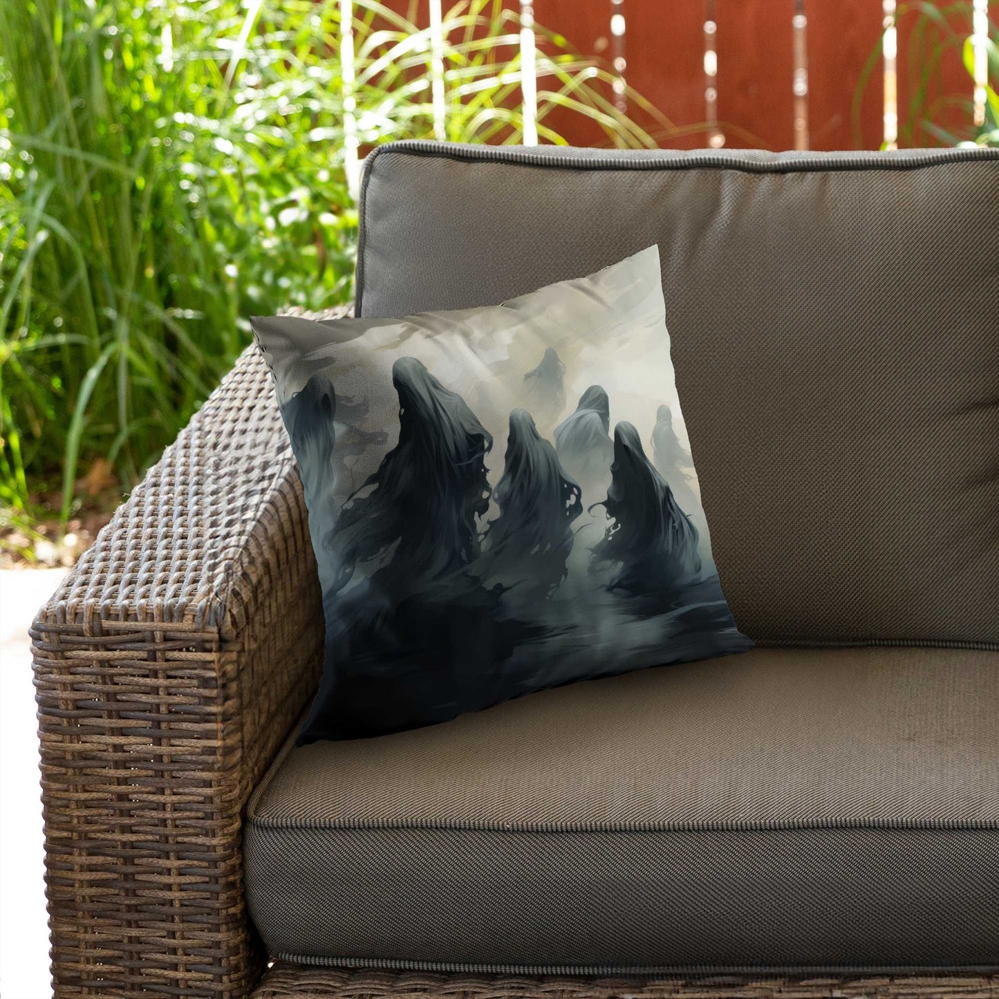 Coussin décoratif en sergé de polyester « Terres maudites » | Décoration intérieure unique