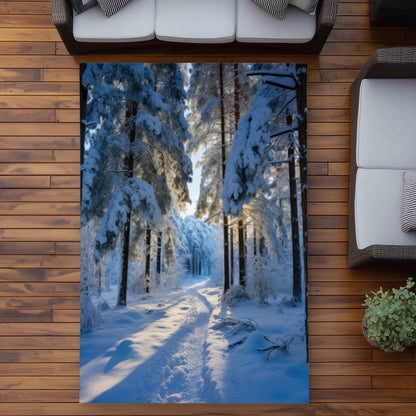 Snowy Path Brown Outdoor Area Rug | Home Decor Essentials