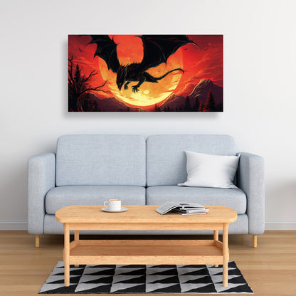 The dragon's wrath - 32"x32" Canvas