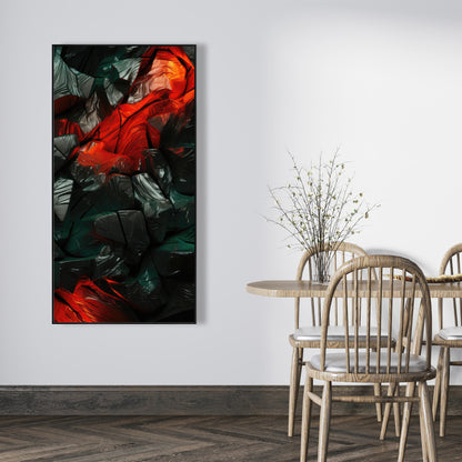 Hiding Under - Red Framed Canvas for Home Decor | Stylish Art