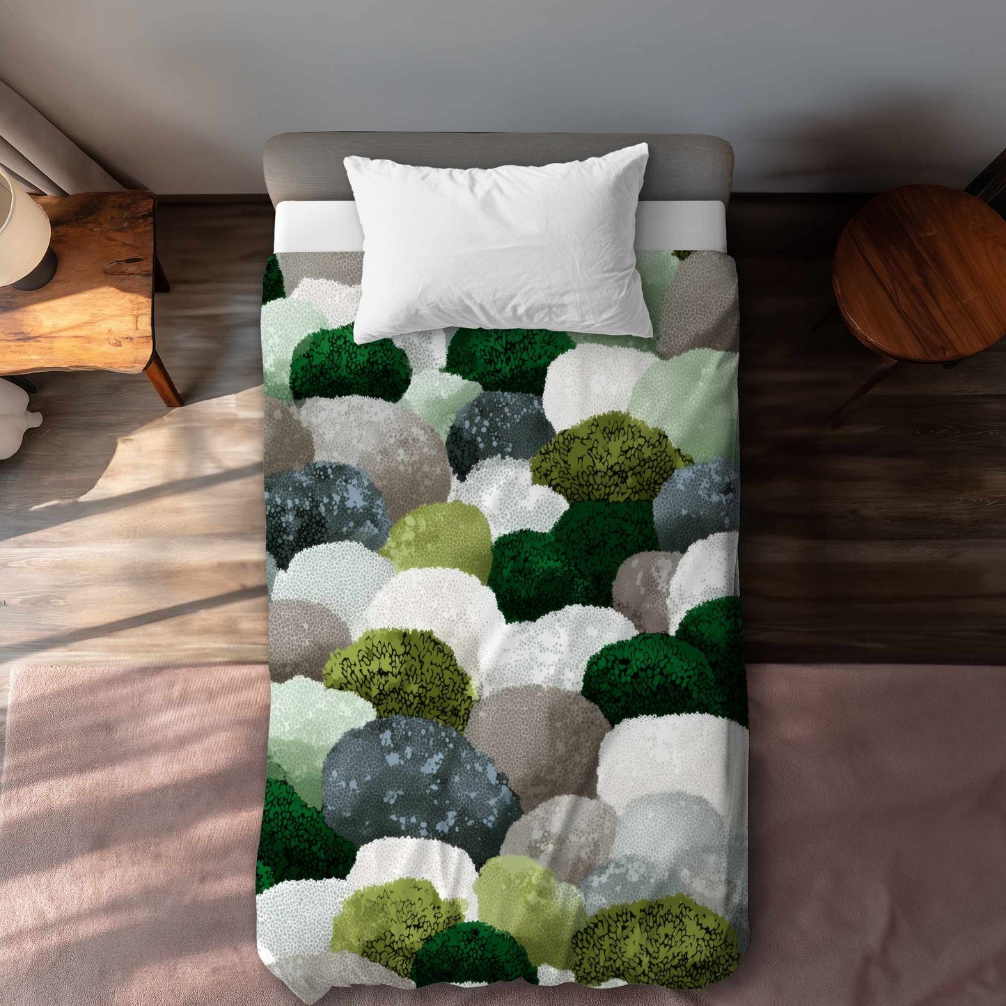 Housse de couette en galets moussus | Linge de lit décoratif et confortable