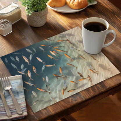 Away from the sand - Turquoise Polyester Placemat for Decor